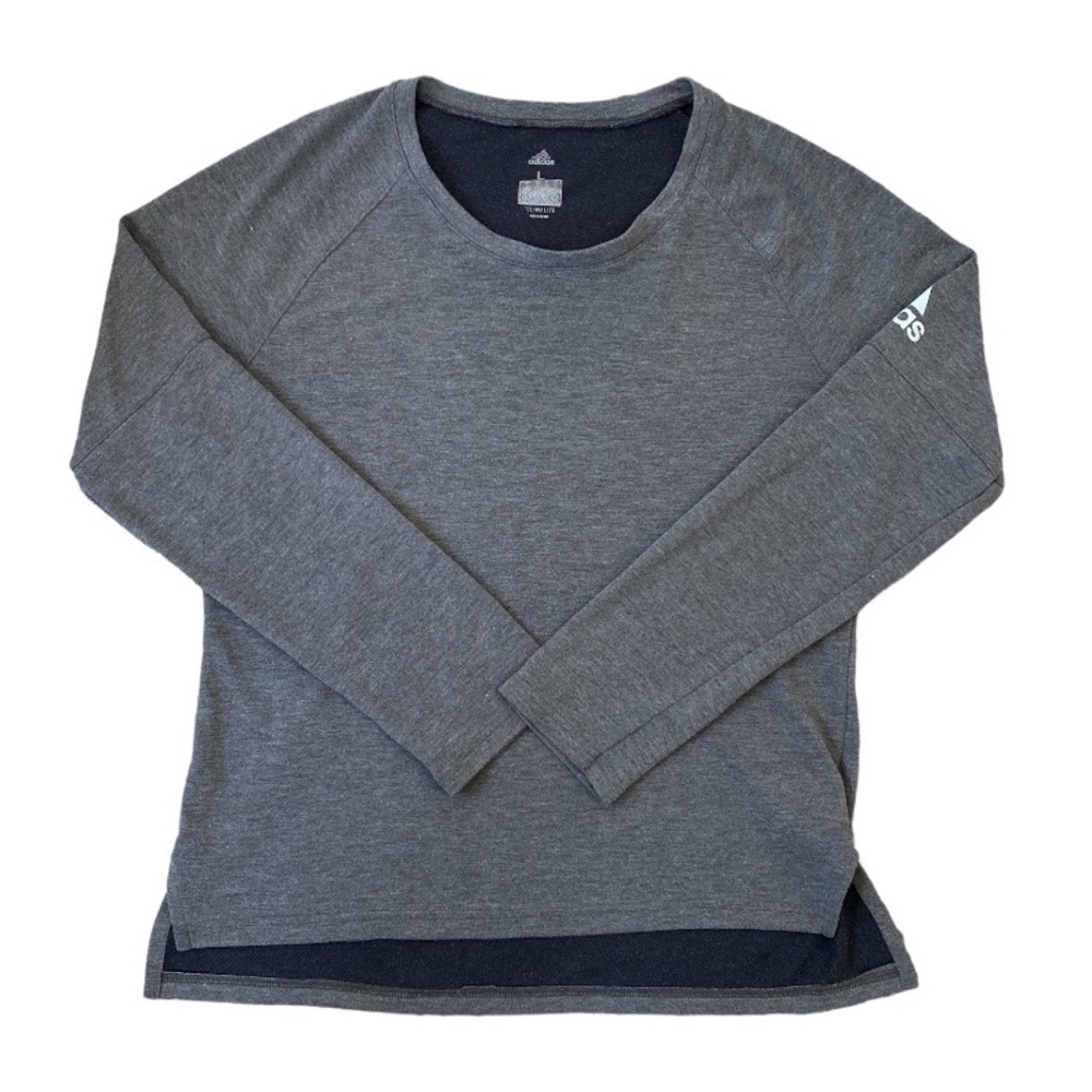 Adidas Grey Long Sleeve Climalite Tshirt